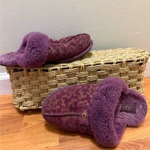 UGG Plush Purple Slippers